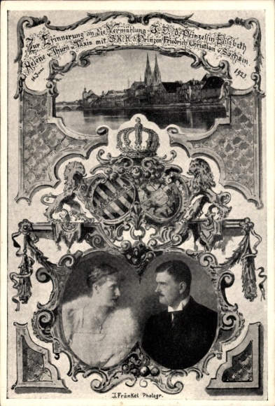 PC Regensburg, marriage of Princess Elisabeth of Thurn & Taxis with Friedrich Christian of Saxony