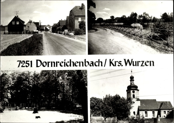 Ak Dornreichenbach Lossatal Sachsen, stadsgezichten, kerk