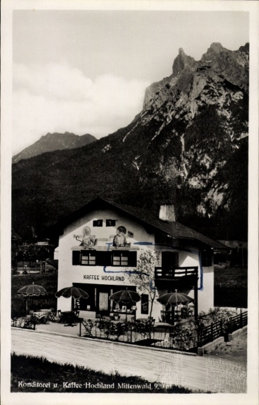 Ak Mittenwald in Oberbayern, Kaffee-Hochland
