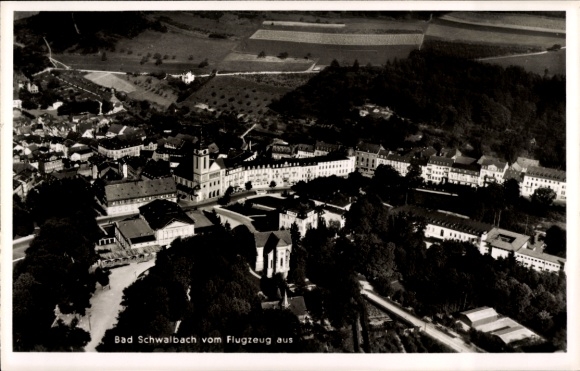 Postcard Bad Schwalbach im Taunus, aerial photograph