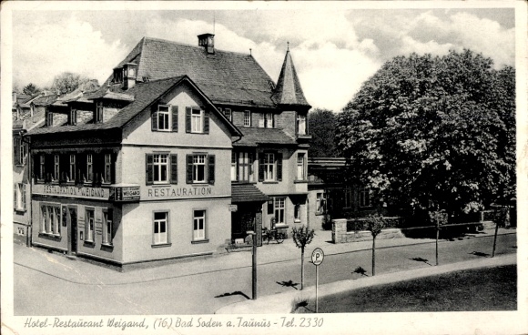 Postcard Bad Soden am Taunus Hessen, Hotel Restaurant Weigand