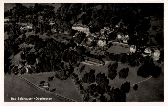 Postcard Bad Salzhausen Nidda in Hesse, aerial photograph