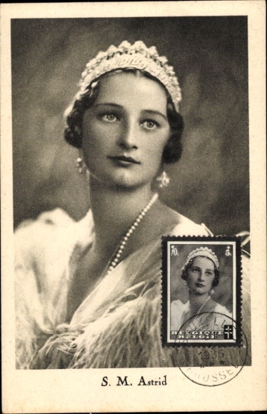Maximum Postcard Astrid of Sweden, Queen of Belgium, portrait