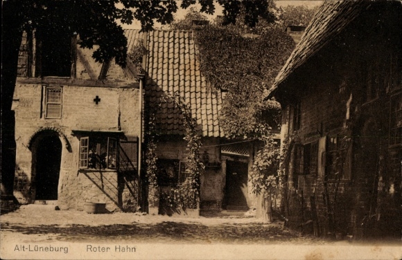 Postcard Lüneburg in Lower Saxony, Red Rooster