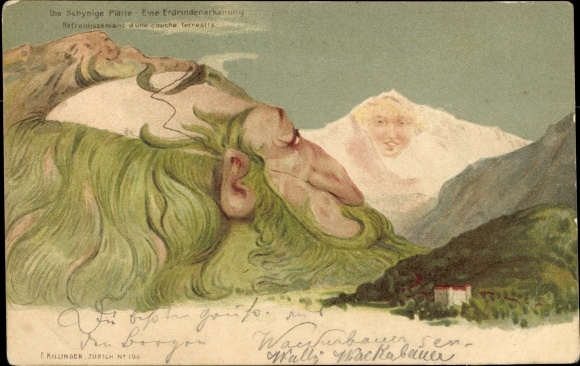 Artist Chromo-Litho Killinger, No. 104 Schynige Platte, mountains with faces