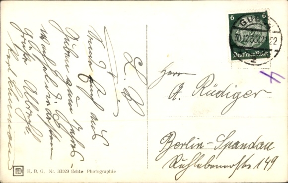 Postcard Guben in Lower Lusatia, panorama, church