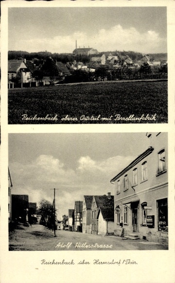 Postcard Reichenbach in Thuringia, upper district, Adolf Hitler Street