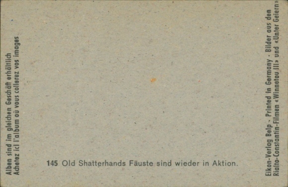 Collector's card Karl May, film scenes from Winnetou III and Unter Geiern, No. 145 Old Shatterhand