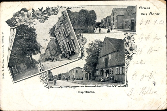 Ak Horst in Holstein, Bahnhofstrasse, Hauptstrasse