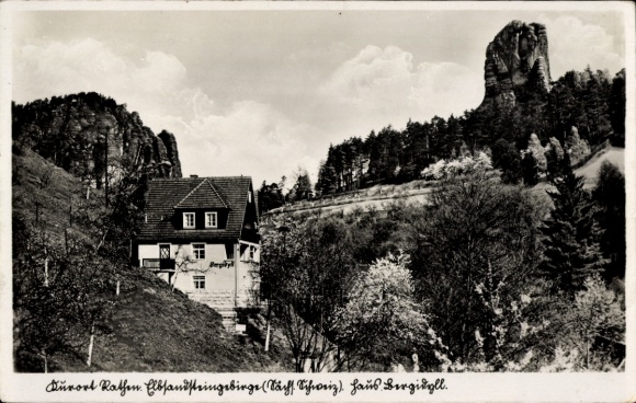 Ak Kurort  Rathen  Sächsische Schweiz, Haus Bergidyll