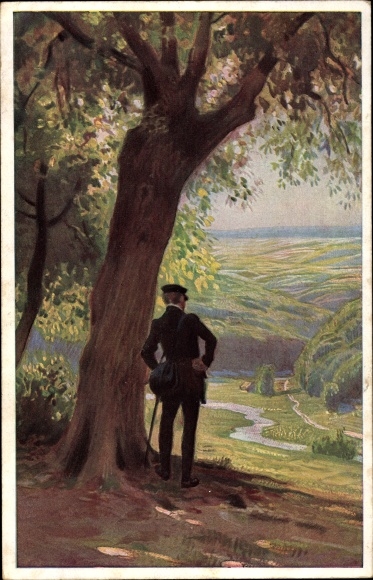 Song Postcard Hey, Paul, O valleys far, o heights, folk song card no. 28, Novitas 20 740