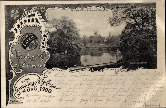 PC Hanseatic City of Bremen, Grand Lodge Festival 1900, Templar Salute, Wall Party, Windmill