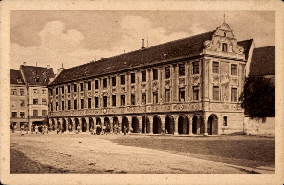 Postcard Memmingen in Swabia, Former Tax House