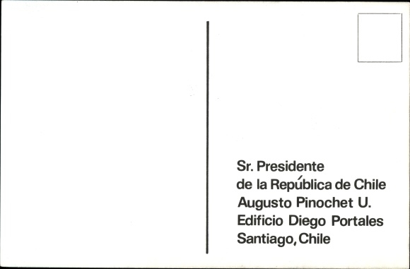 Postcard Desaparecidos en Chile, Bernardo Araya Zuleta, Lincoyan Barrios Cataldo, Jorge Muñoz Poutays
