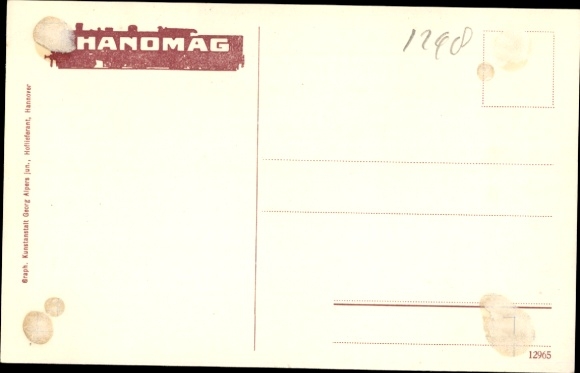 Postcard hot steam express locomotive of the Oriental Railway, Hanomag