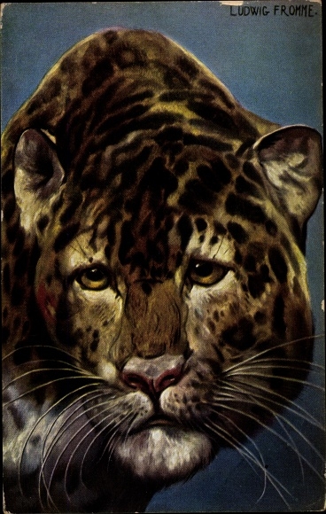 Artist PC Fromme, Ludwig, leopard, animal portrait