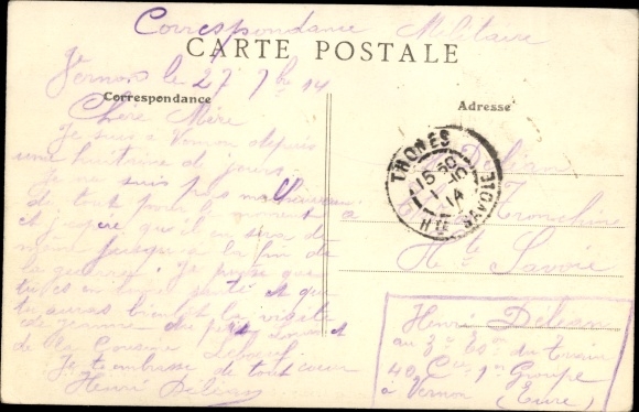 Postcard Vernon Eure, Avenay District, Guardhouse