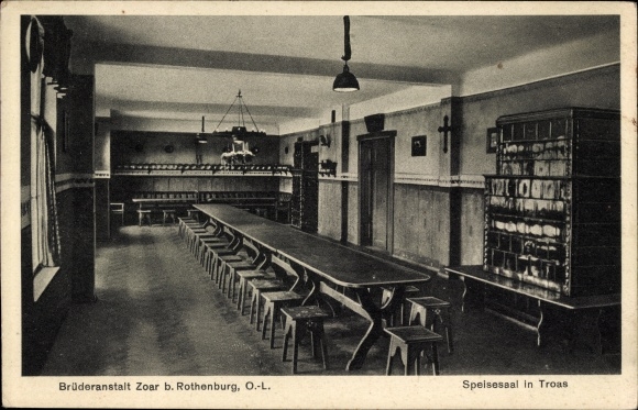 PC Rothenburg in Upper Lusatia, Zoar brothers institution, dining room in Troas