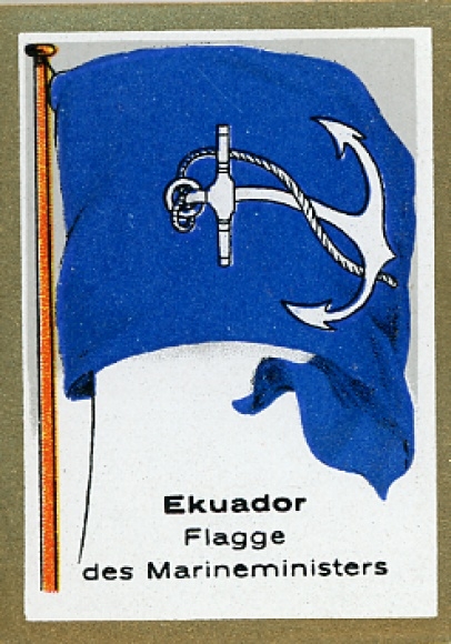 Collective image flags of non-European countries No. 327 Ecuador Flag of the Minister of the Navy