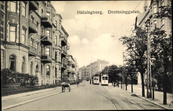 Postcard Hälsingborg Helsingborg Schweden, Drottninggatan