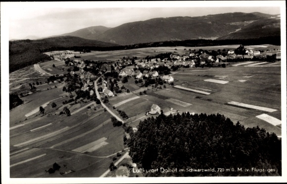 Postcard Dobel in the Black Forest, aerial photograph