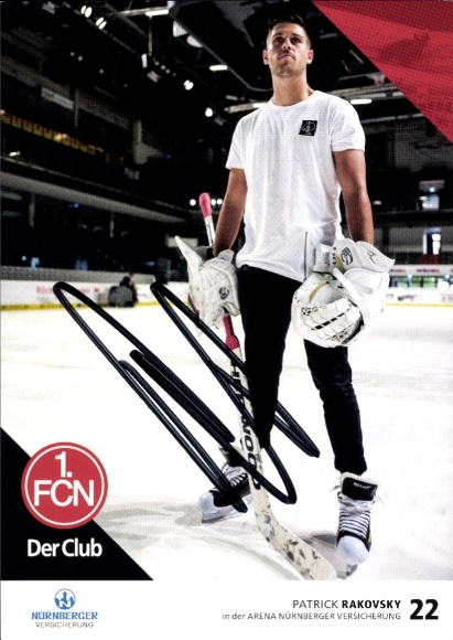 Autograph card footballer Patrick Rakovsky, 1. FC Nuremberg, autograph, ice hockey