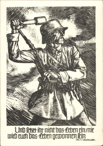 Kunstenaar Ak Sluyterman von Langeweyde, Georg, En riskeer je leven niet, handgranaat, WO II