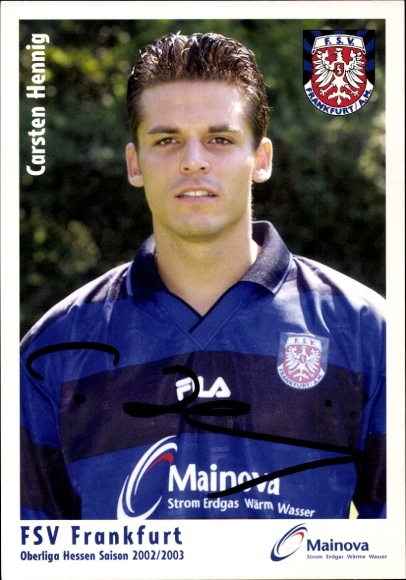 Autogrammkarte Fußballer Carsten Hennig, FSV Frankfurt, Autogramm