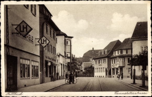 Postcard Fellbach in Baden Württemberg, Cannstatter Straße, LH Lichtspiele