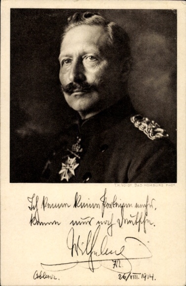 Postcard Kaiser Wilhelm II., Portrait, I no longer know any parties, quote 1914
