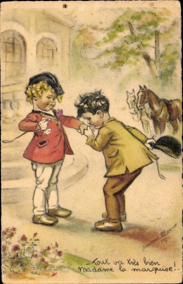 Artist Postcard Bouret, Germaine, Everything is fine, Madame la marquise