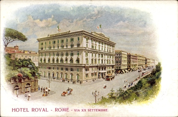 Künstler Ak Roma Rom Lazio, Hotel Royal, Via XX Settembre