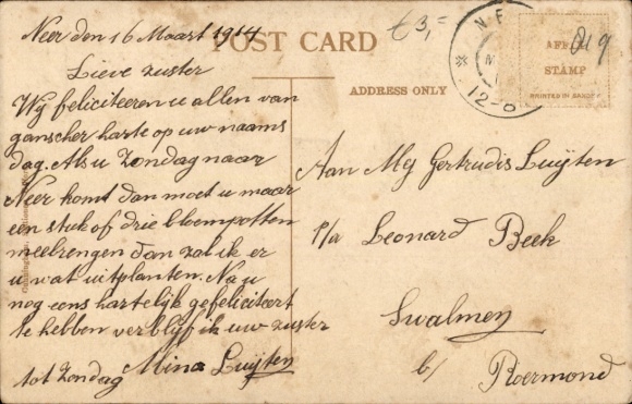 Postcard Gifford Scotland, Village Green, Hotel