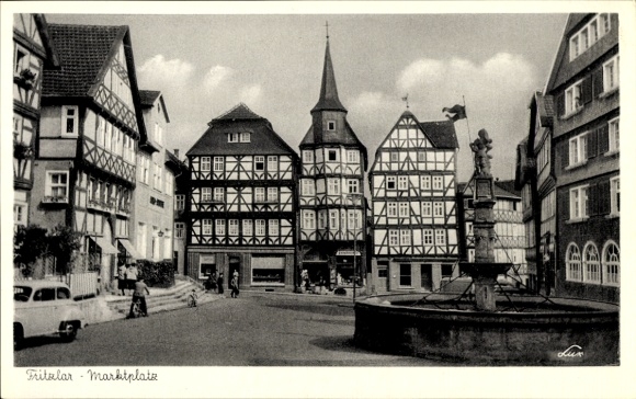Postcard Fritzlar in Hessen, market square