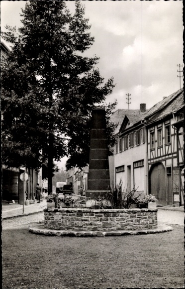 Postcard Sinzig am Rhein, market fountain