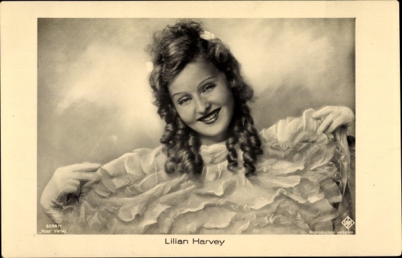 Postcard Actress Lilian Harvey, Portrait, Ross Verlag 6094 1