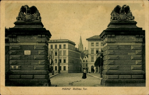 Ansichtkaart Mainz am Rhein, Rothes Tor
