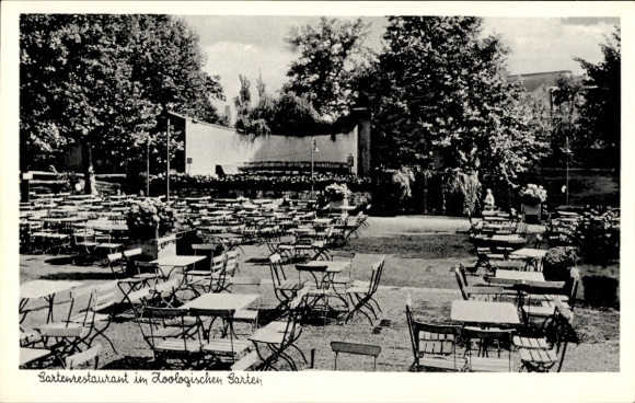 Ak Berlin Tiergarten, Gartenrestaurant Zoologischer Garten, Budapester Straße 20, Terrasse