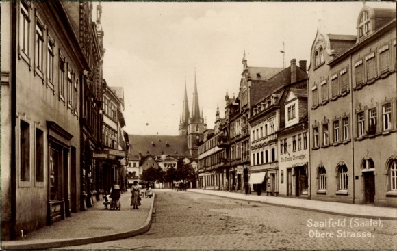 Ak Saalfeld an der Saale Thüringen, Stadtansicht von Saalfeld, Obere Straße,  Architektur