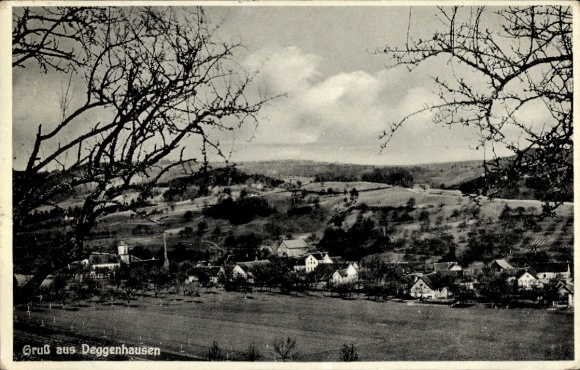 Postcard Deggenhausen in the Bodenseekreis, general view