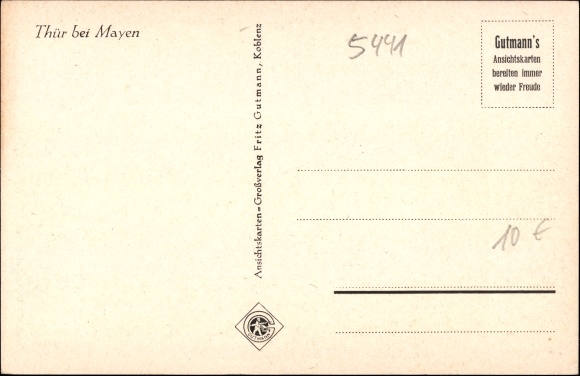 Postcard Thür in Rhineland-Palatinate, panorama of the place, monument, general view