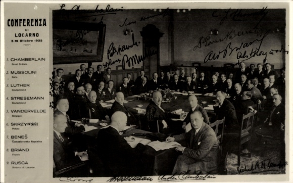 KP Konferencja w Locarno, 5-16 października 1925, Benito Mussolini, Chamberlain, Stresemann, Skrzyński