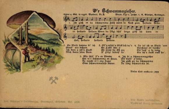 30 song cards, Anton Günther