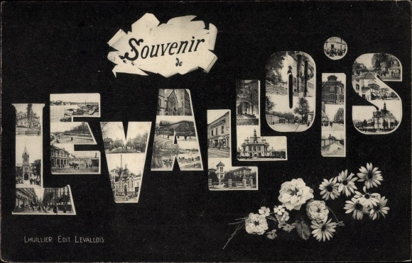 Letter Postcard Levallois Hauts de Seine, souvenir, bouquet of flowers