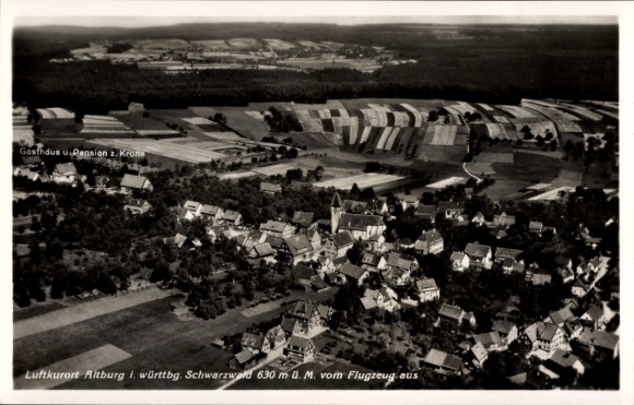 Postcard Altburg Calw in the Black Forest, aerial photograph