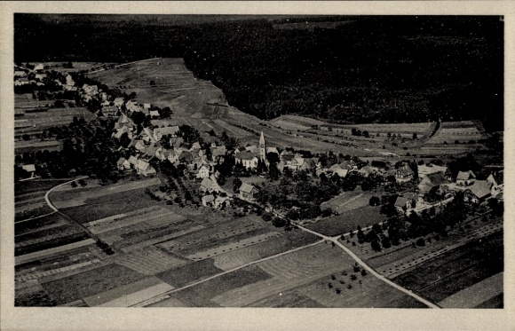 Postcard Simmersfeld in the Black Forest, aerial photograph