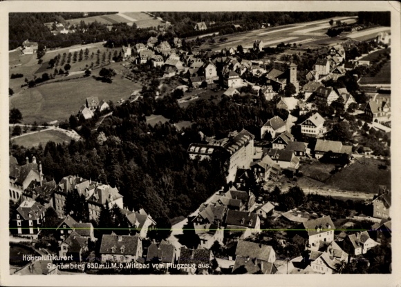 Postcard Schömberg in the Black Forest Württemberg, aerial photograph