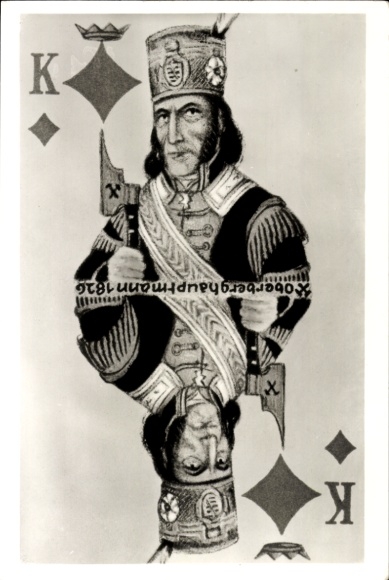 Ak Karo König Bergbaukarte, Oberberghauptmann 1826, Altenburger Spielkartenmuseum