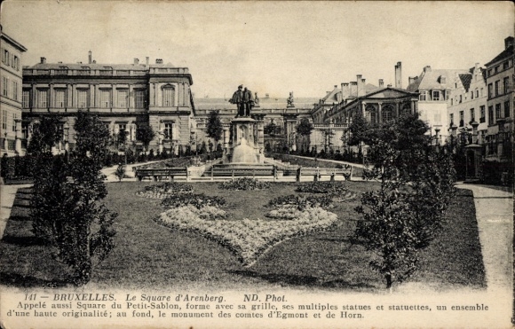 KP Bruxelles Bruksela, Square d'Arenberg, statua, zabytek, ogród, Bruksela