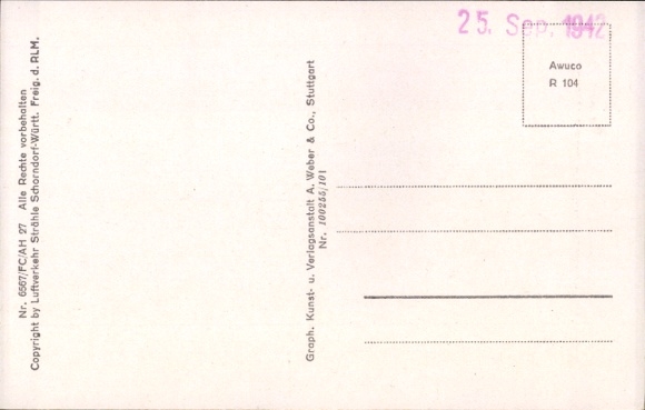 Postcard Schwendi, aerial photograph